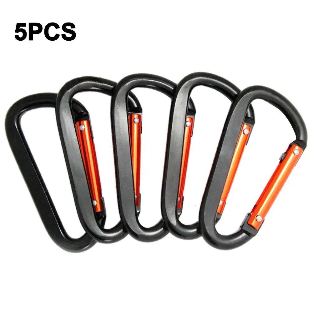 

5PCS Aluminum Alloy Carabiners For Key Clip Water Bottle Buckle Carabiner Outdoor Camping Snap Hook Hiking Climbing Accessories