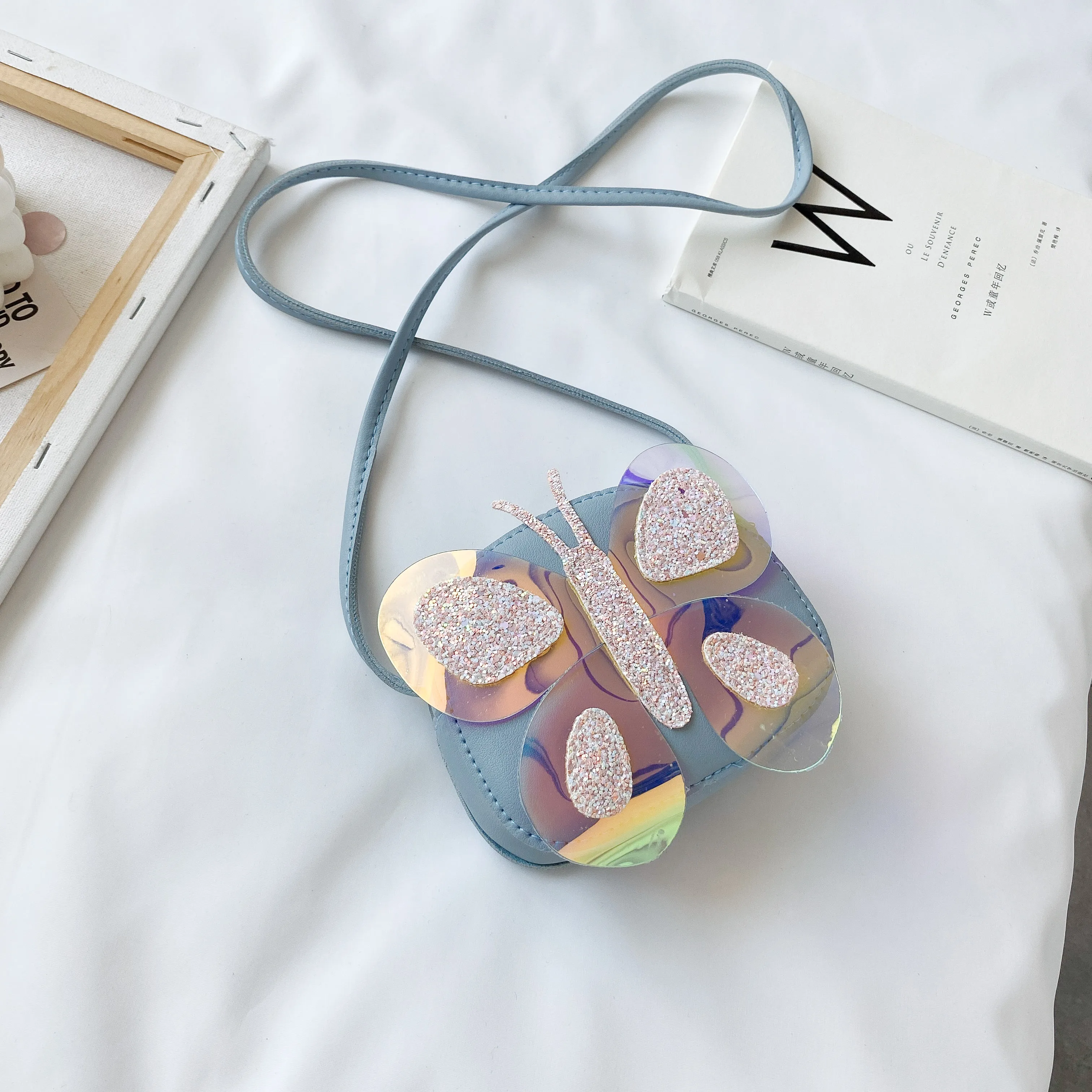 Cute Girls Baby Sequins Shoulder Bag Butterfly Kids Small Purse Handbags Princess Accessories Lovely Children Mini Crosbody Bags