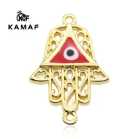 kamaf 10pcspack manual diy hollow devils eye palm connector pendant for making bracelet necklace earrings jewelry