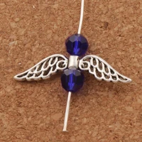 hollow wing charm beads spacers jewelry findings l187 45pcs 31 3x7 6mm zinc alloy