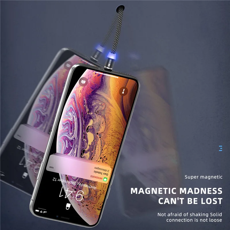 

GTWIN 3A Magnetic Cable Micro USB Cable For iPhone Xiaomi 10 Fast Charging USB Type C Cable Mobile Phone Charger Cord Data Wire
