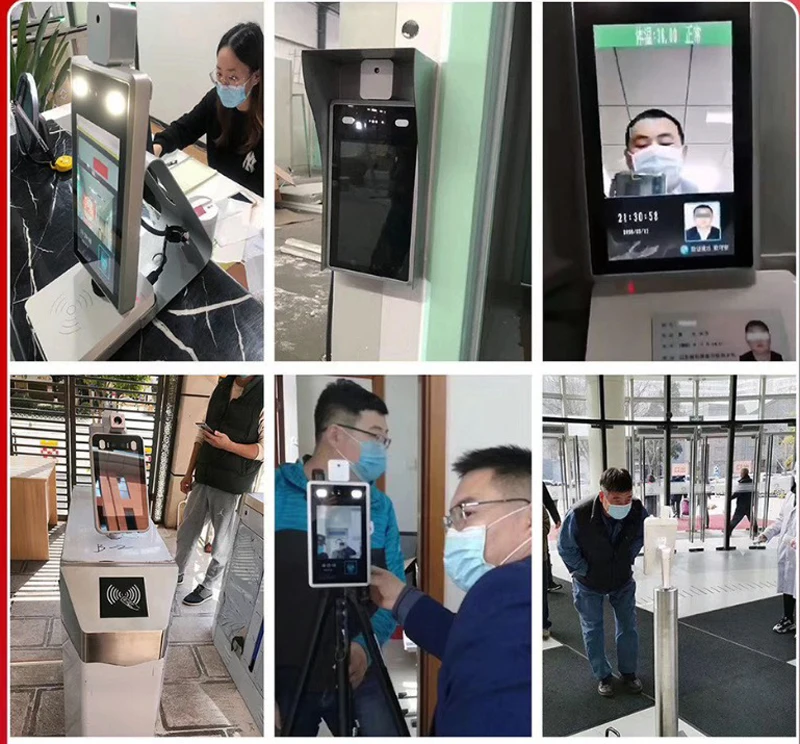 

Access Control Camera Face Recognition Temperature Indicator Non-Contact human Body Thermometer Warning For Entrance and Exit