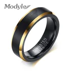 Кольцо Карбидное вольфрамовое для мужчин, чёрного и золотого цвета