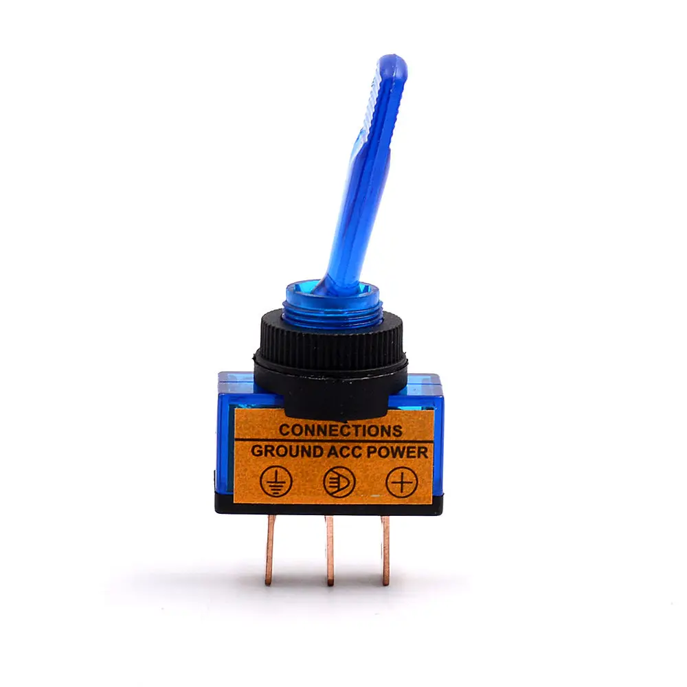 5 шт./лот светодиодная синий кнопочный переключатель кулисный управления 12V 20A