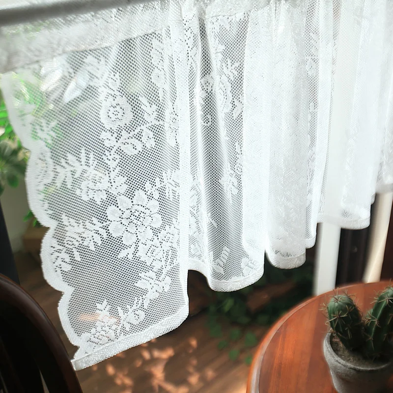 Кухня занавеска Кружева Половина занавес Американский пасторальный вышитый