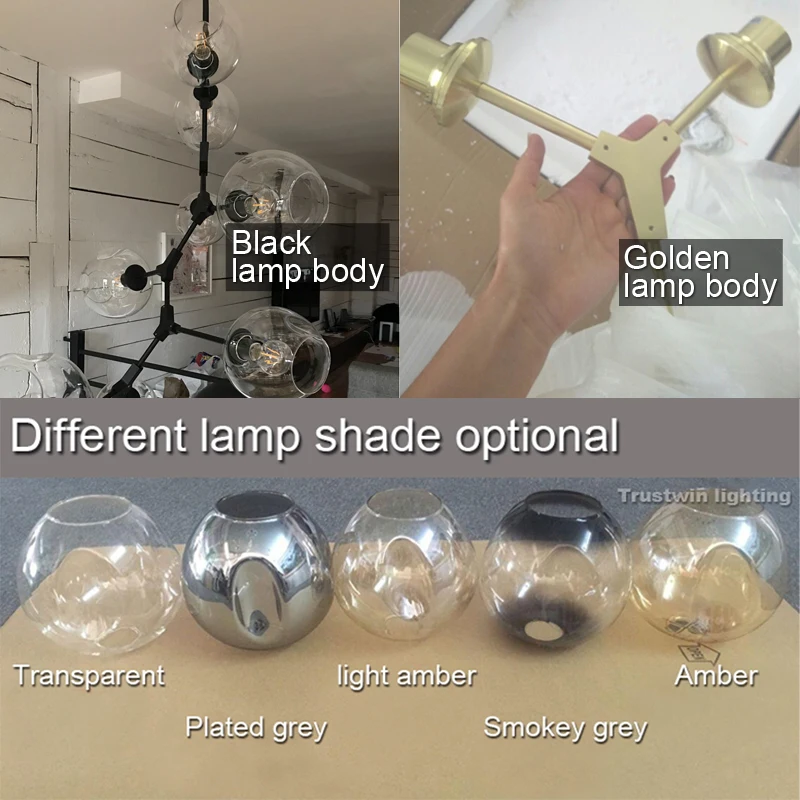 Винтажный волшебный подвесной светильник стильный шар промышленный Лофт