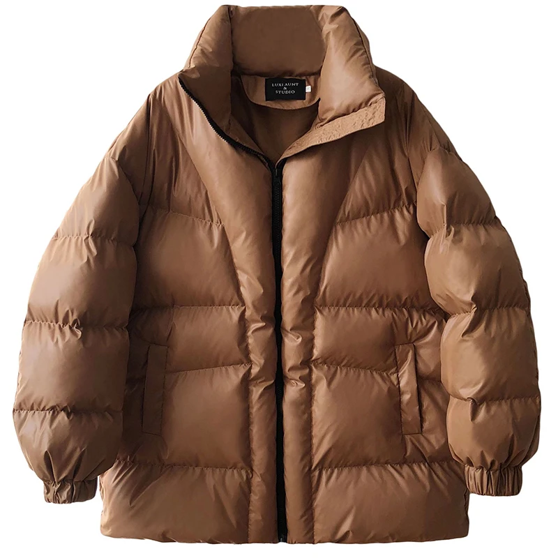 Модная теплая зимняя куртка Женская парка женская черная однотонная