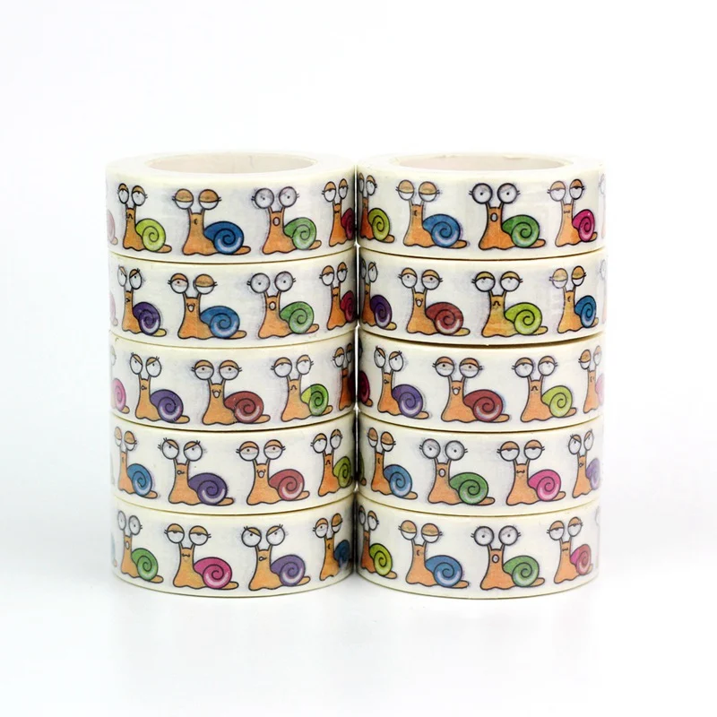 

10pcs/lot Decorative Cute Colorful Snails Washi Tapes Paper DIY Scrapbooking Stickers Japanese Masking tape Wholesale Stationery