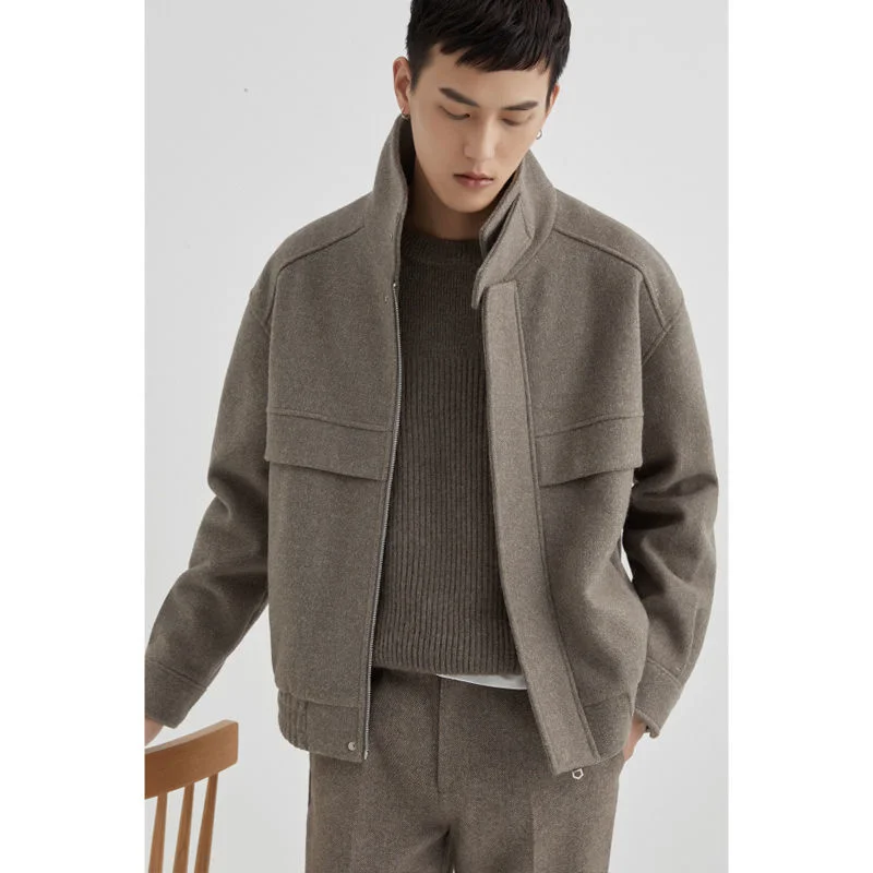 Осень-зима 2022 Модное Новое мужское шерстяное пальто для мужчин короткая