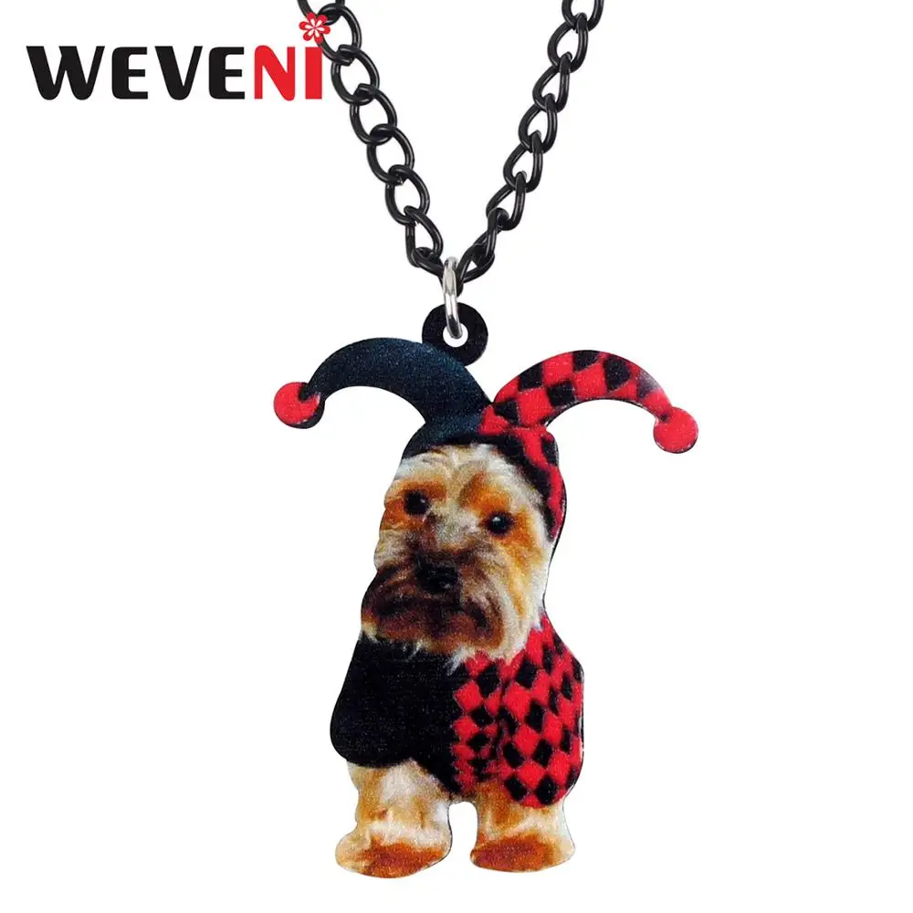 Акриловое ожерелье WEVENI для Хэллоуина йоркширский терьер собака Джокер чокер