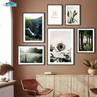 Картина на холсте с изображением скандинавских пейзажей леса и зеленых растений