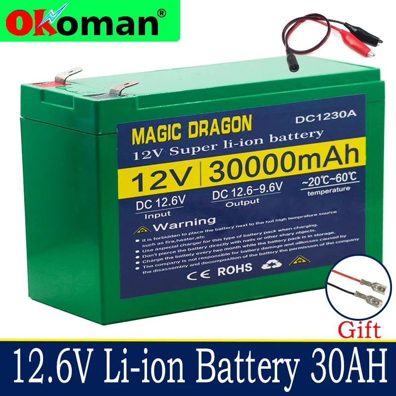 12V 20Ah 30Ah Li Ion Перезаряжаемые Батарея 12 6 v для детей электрическая автомобилей