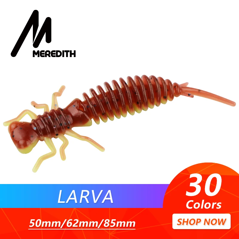 Мягкие приманки MEREDITH Larva, 50 мм, 62 мм, 85 мм, искусственные приманки, силиконовая приманка для ловли червя, приманка для ловли щуки, гольян, плавающая приманка, пластиковые приманки
