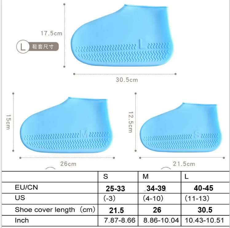 

Newest Protect Foot Waterproof Shoe Cover Silicone Material Unisex Shoes Protectors Rain Boots for Indoor Outdoor Rainy Days