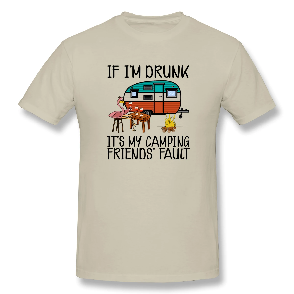 Мужская Базовая футболка с коротким рукавом If I M Drunk It S My Camping Friends vlain C европейский