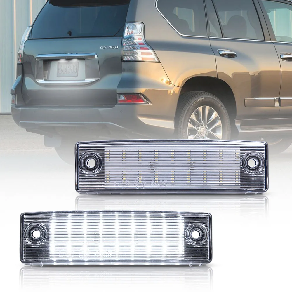 

2Pcs LED License Number Plate Light Lamp For Toyota Land Cruiser Prado TRJ150/GRJ15 #/GDJ15 #(Lexus GX 470) 2Pcs Canbus