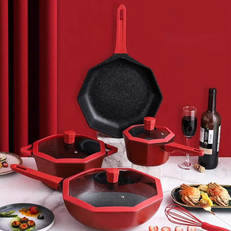 

Anti-scratch and abrasion resistant Maifan stone star anise wok with one wipe and clean household pan with multiple guide