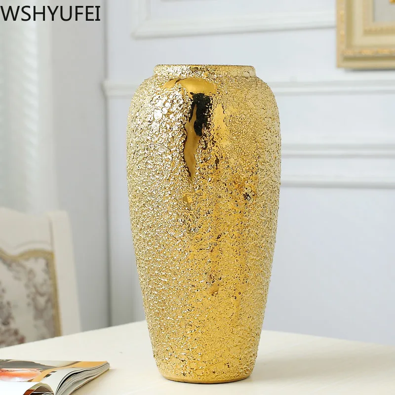 Золотая керамическая абстрактная ваза украшение для дома настольное