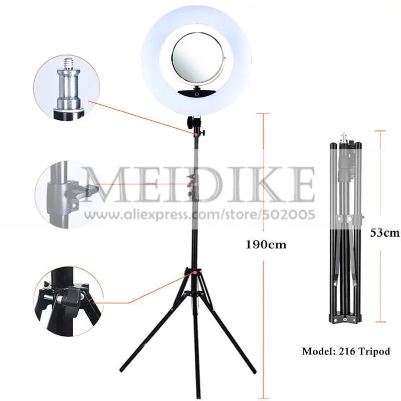 

96W Yidoblo FD-480II Pro LED Beauty Salon nail Lighting Lamp Make up Ring lamp Lighting + stand (2M)+ bag + batteries