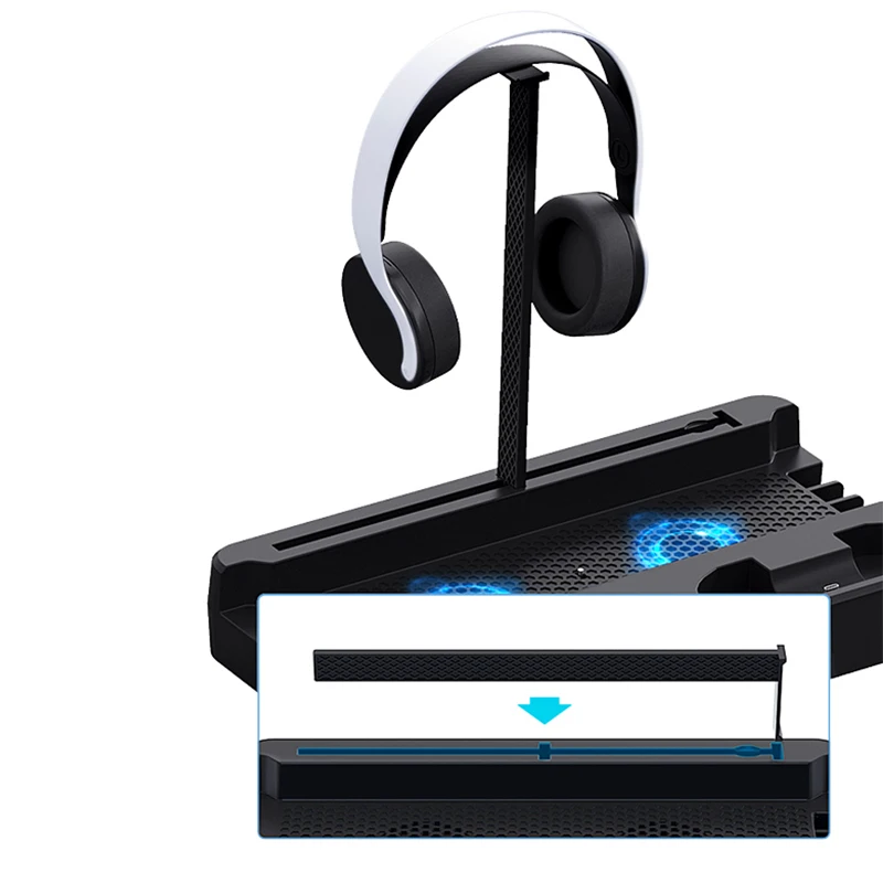 

Cooling Fan Base PS5 Console Storage Stand Dualsense Handle Headphone Holder Bracket Game Radiator For Playstation 5 Accessories