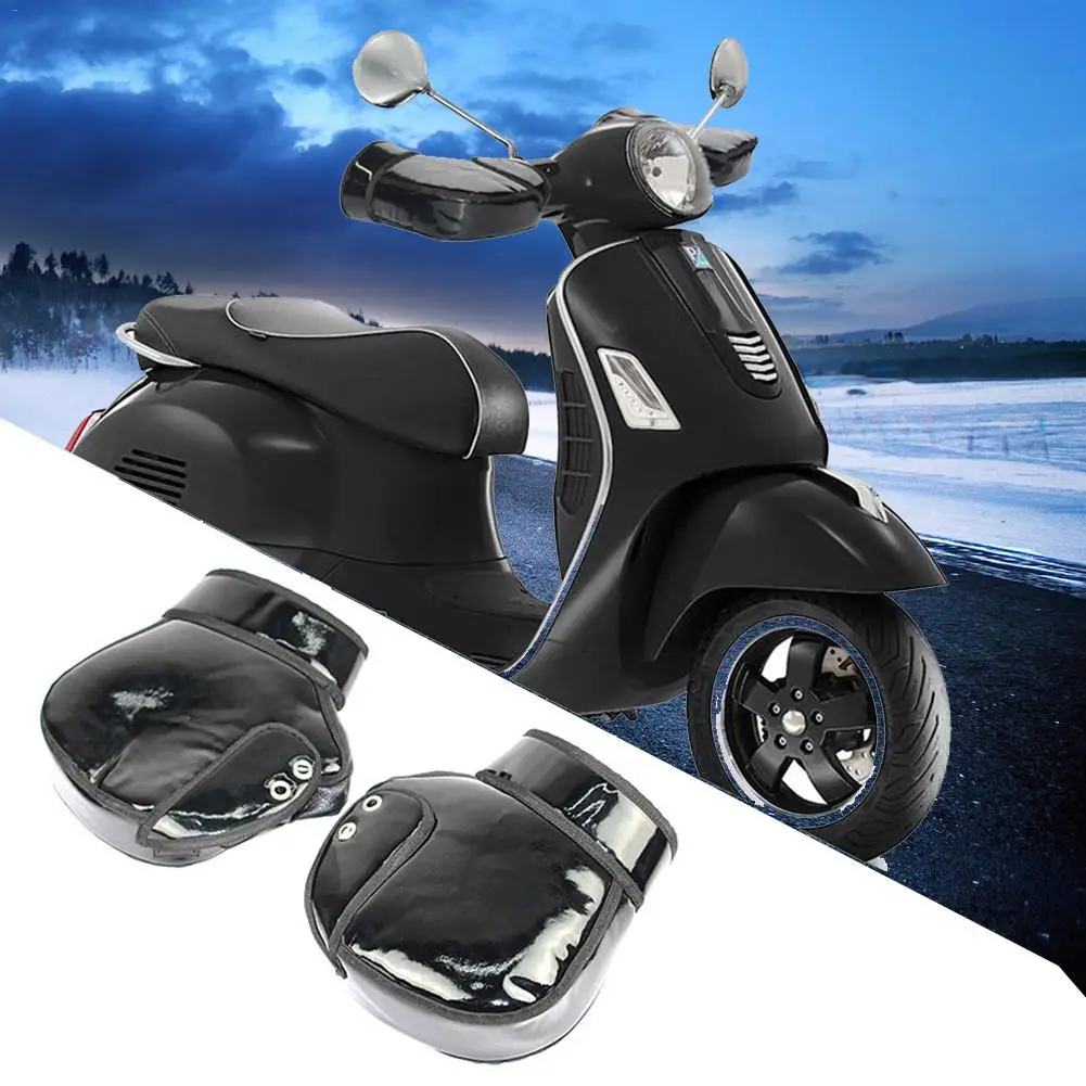 Warm Cover Gloves Motorcycle Handle Bar Muffs Leather Waterproof Windproof For Winter | Автомобили и мотоциклы