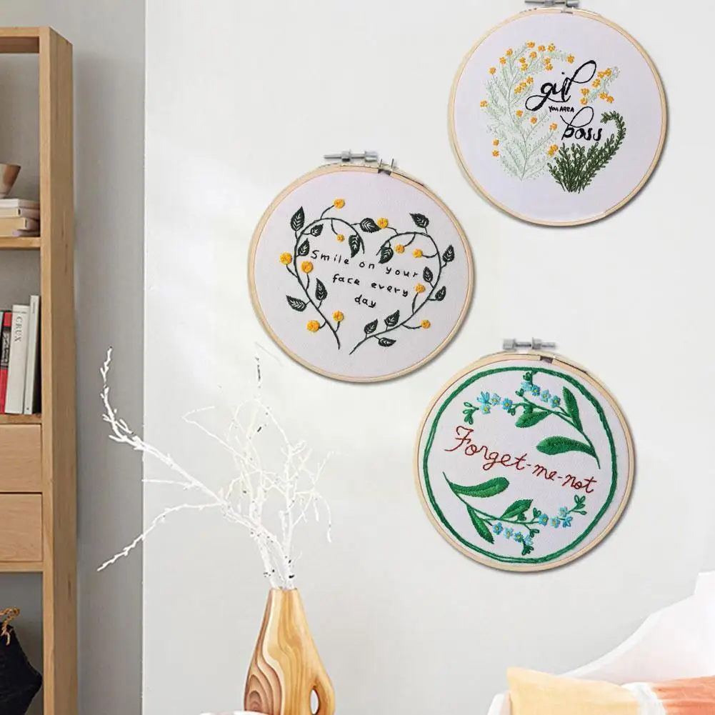 

Handmade DIY Cloth Art Novice European-style Embroidery Pet Kit Suit Flowers Material And Student Thread Needle Flower A4M9