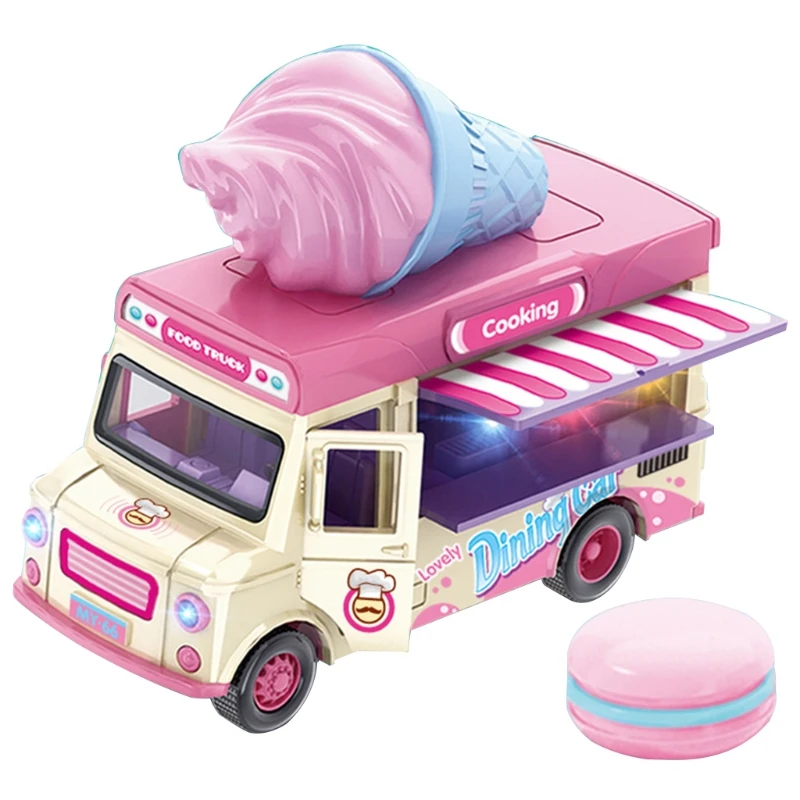 

1:36 Kids Alloy Toy Pull Back Car Dining Food Vehicle with Sound Lights XX9E