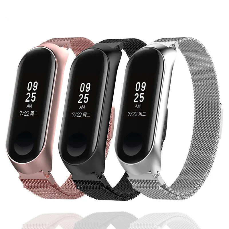 Wristband Metal Stainless Steel Strap For Xiaomi Mi Band 3 4 Wrist Watch Strap For Xiaomi Miband 3 4 Bracelet For Mi Band 3