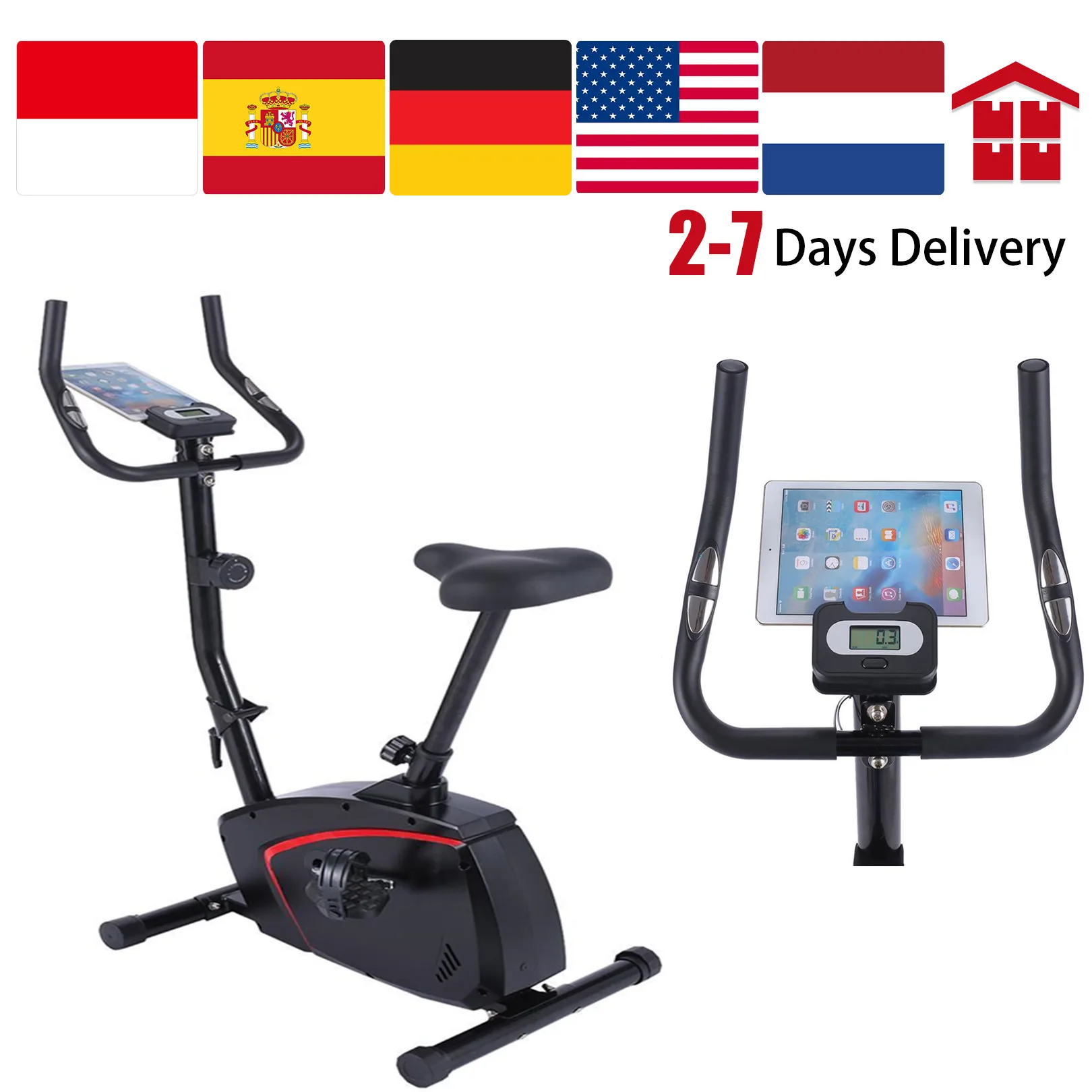 

(US Stock) Exercise Bike Home Ultra-quiet Indoor Weight Loss Pedal Bike Fitness Bike Dynamic Bicycle Fitness Equipment