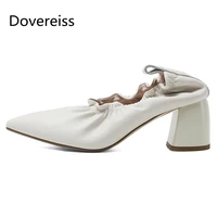 dovereiss fashion womens shoes summer sexy new red beige slip on genuine leather party shoes concise pumps 33 40