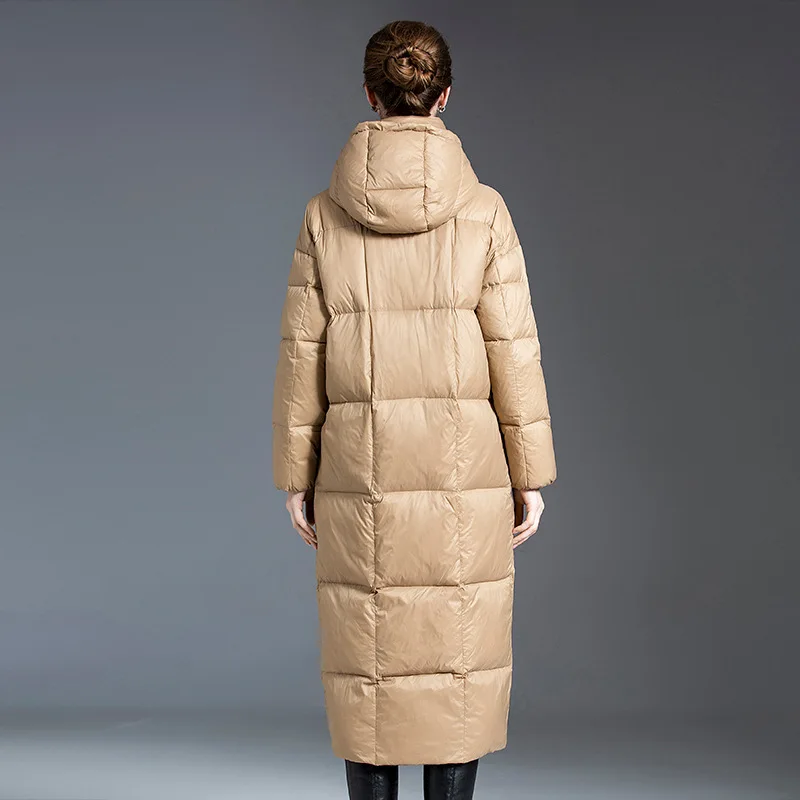 2021 Invierno Abrigos Thick Mujer 90% White Duck Down Wide-waisted Zipper Coats and Jackets Winter Women Coat