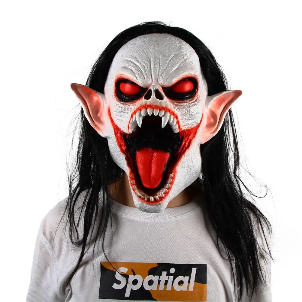 

Латексная Маска монстра для Хэллоуина, страшные принадлежности для маскарада и вечеринки, аксессуары для косплея