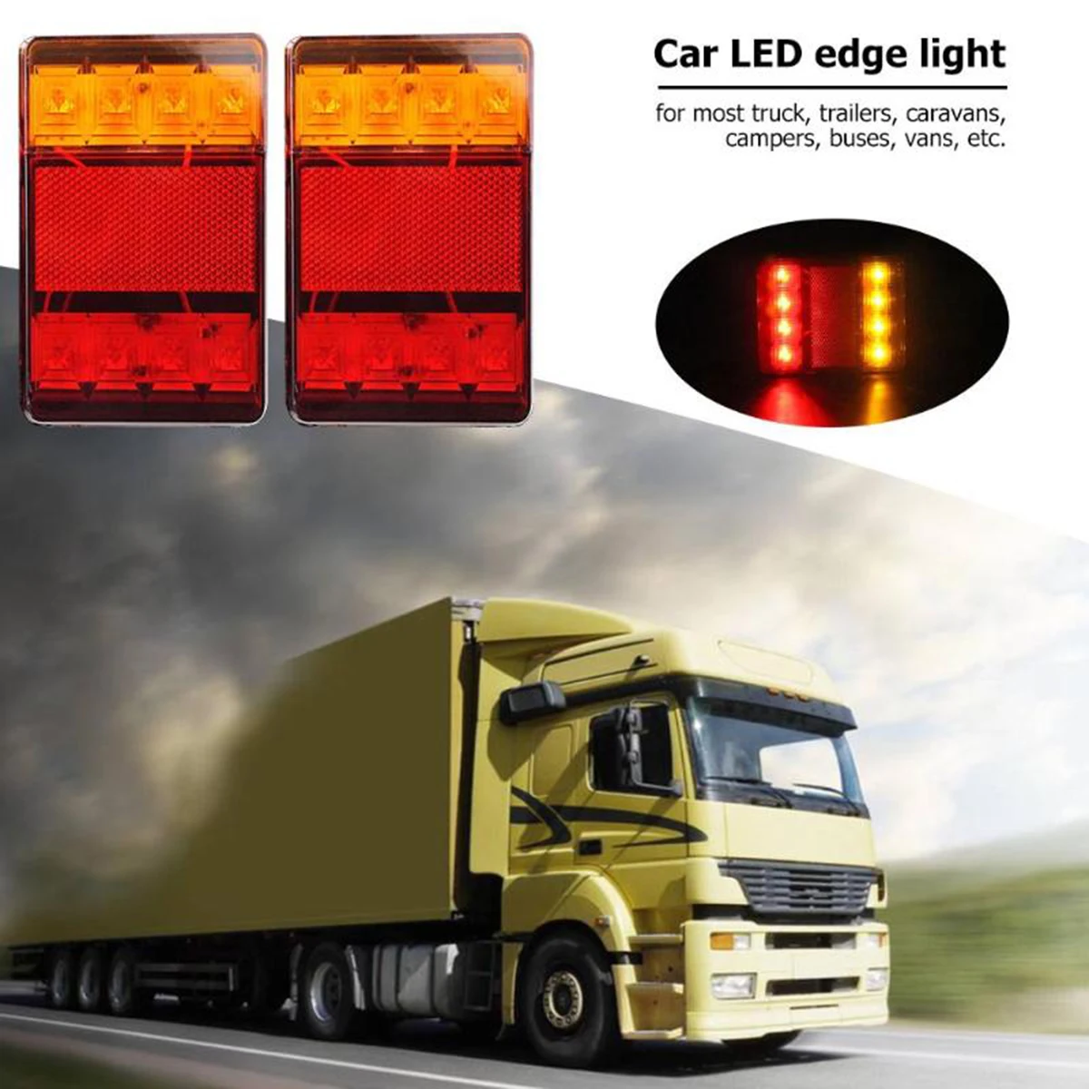 

2Pcs 8LED 12V Truck Vans Trailer Tail Lamp Brake Indicator Tail Light For most truck trailers caravans campers buses