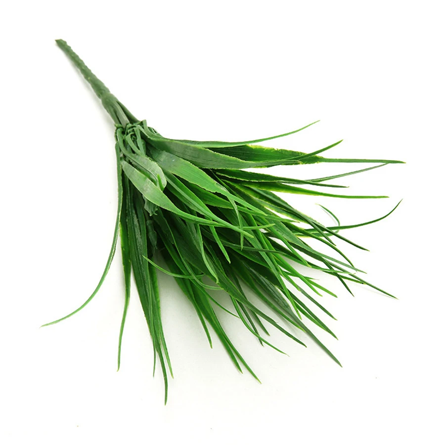 7-fork Green Imitation Plastic Artificial Grass Leaves Plant for Engagement Wedding Home Decoration Clover Plants Table Decors