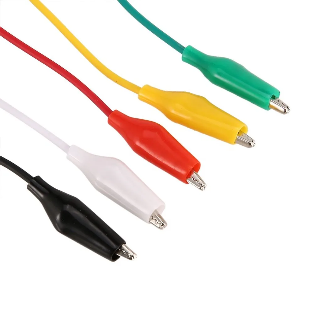 10 шт. маленький цветной крокодил зажим тестовая линия 50 см двойная головка