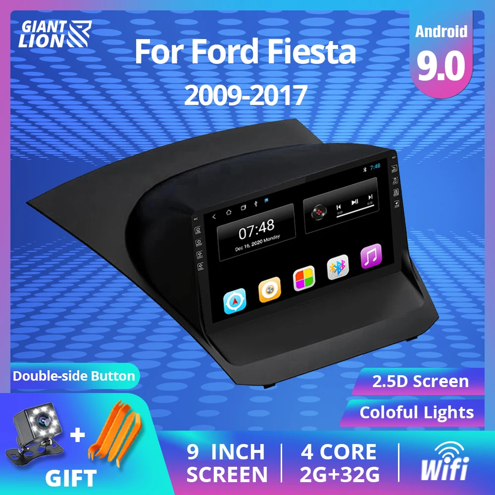 2DIN Android автомобильное радио для Ford Fiesta 2009 2017 9 ''мультимедийный видео плеер