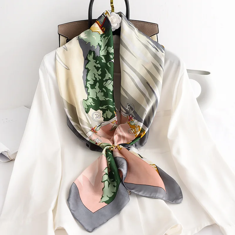 Солнцезащитная шаль Женская мода весна и осень Новый имитация шелка 9cm0 печатные