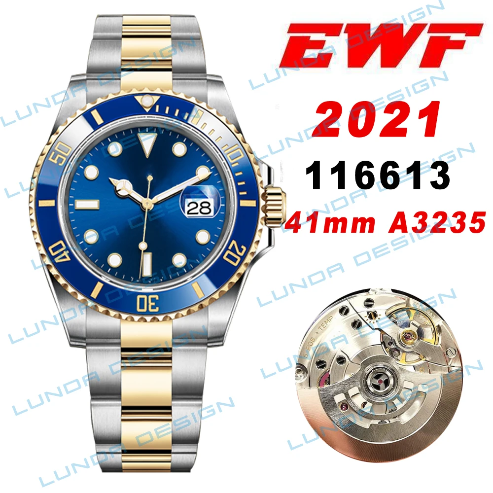 

EW Best Edition Men's Automatic Mechanical Watch 116613 904L Steel Blue Dial Cal3235 ceramic bezel luminous waterproof watch