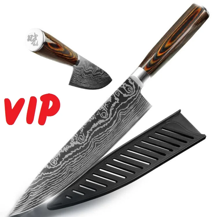 Кухонные ножи VIP JS 8 дюймов японский шеф повар 7CR17 440C Gyuto нержавеющая сталь для