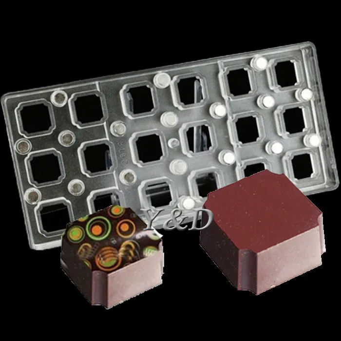 

3D Square Transparent Magnetic Polycarbonate PC Box DIY Chocolate Molds Transfer Magnet Board Baking Candy Fondant