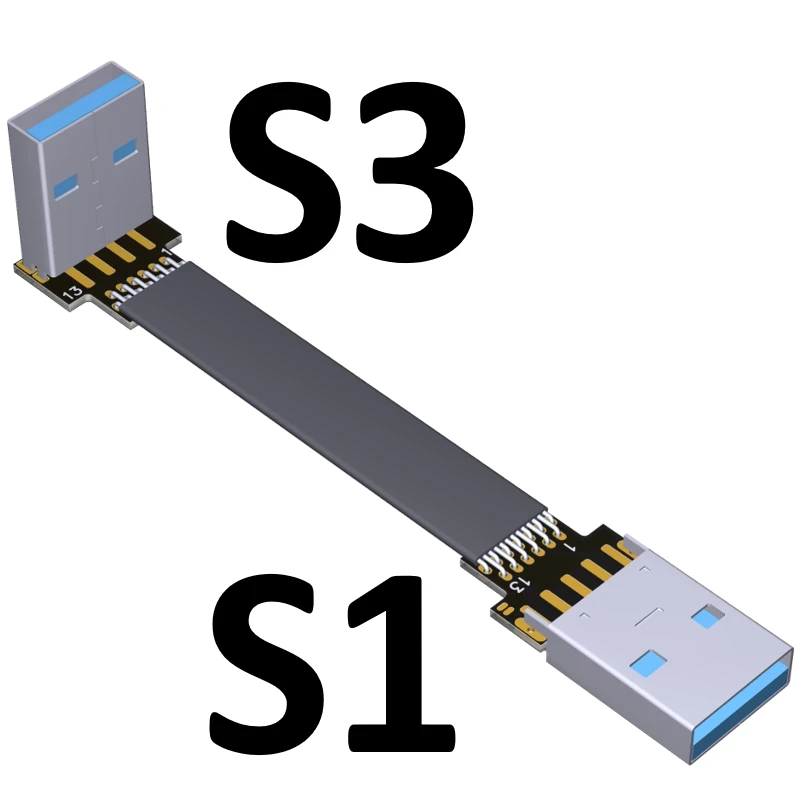 USB ленточный кабель плоский экранирующий EMI 3 0 90 градусов коннектор вверх и вниз