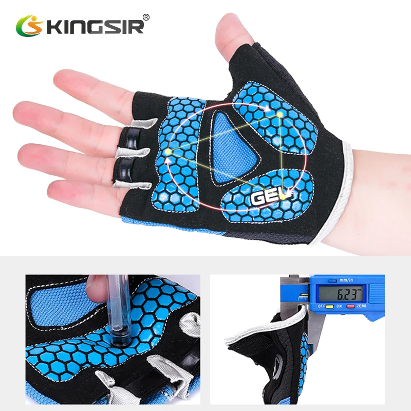 KINGSIR перчатки на пол пальца Для мужчин женщин летние спортивные MTB велосипедные с