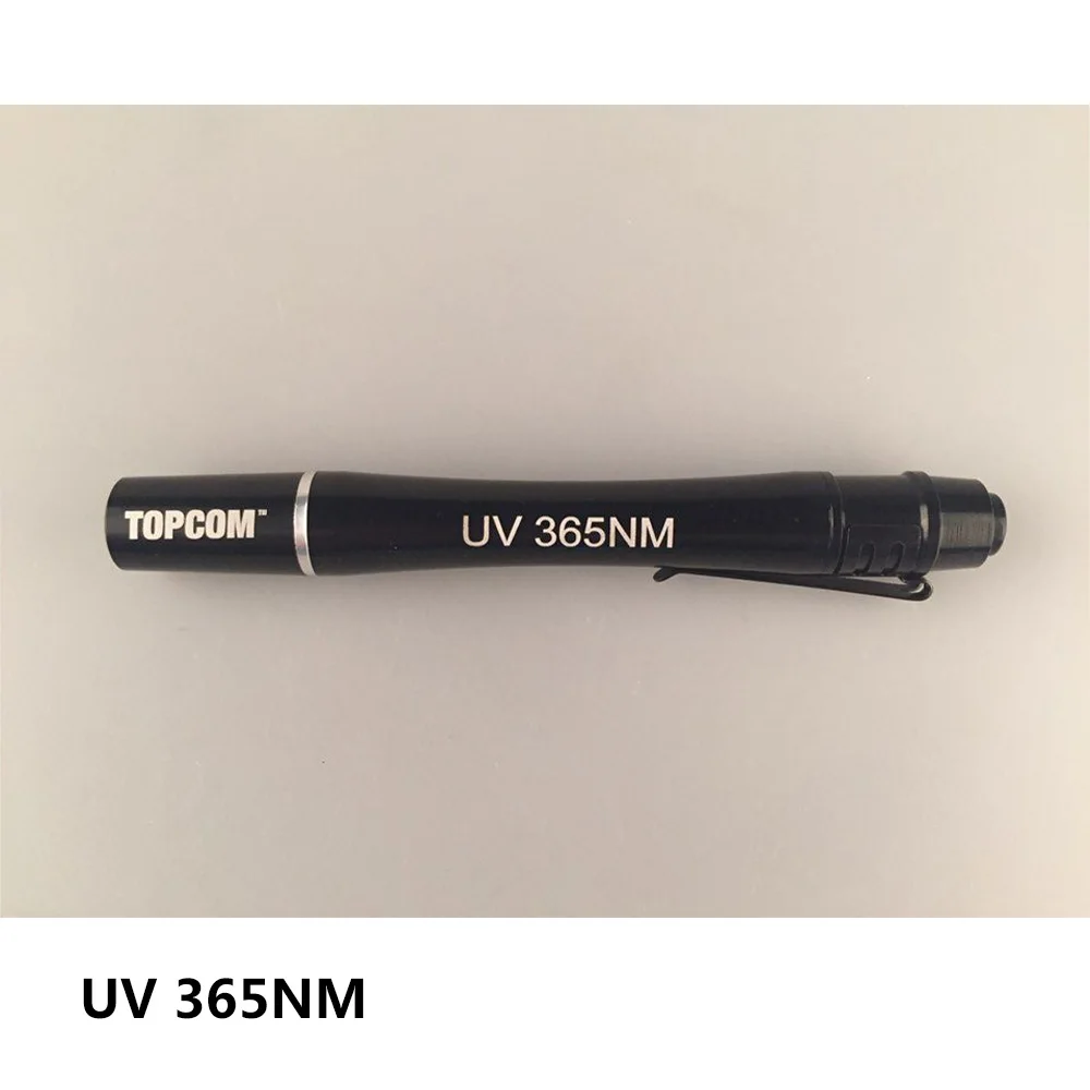 UV 365nM TopCom ручка фонарик 395nM 380nM 365nM УФ освещения мини детектор валют Алюминий деньги осмотр UV LED ультрафиолетовый фонарик - Испускаемый цвет: UV 365nM