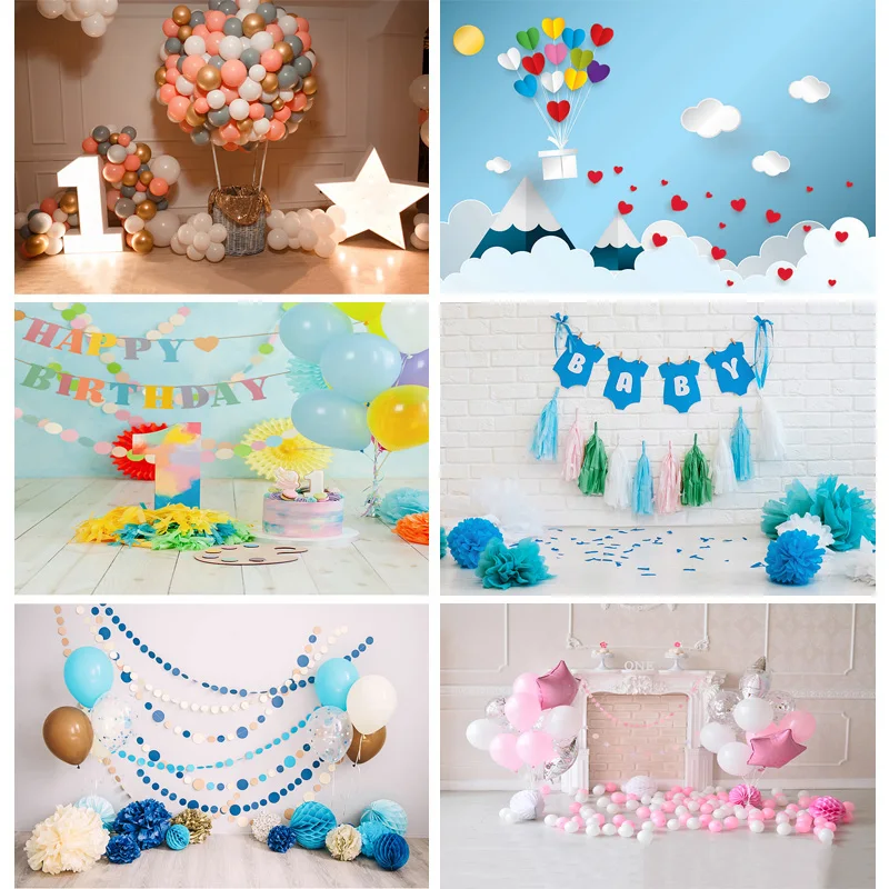 

SHENGYONGBAO Birthday Photography Backdrops 1st Baby Newborn Portrait Photo Background Party Studio Photocalls 2021318ET-17
