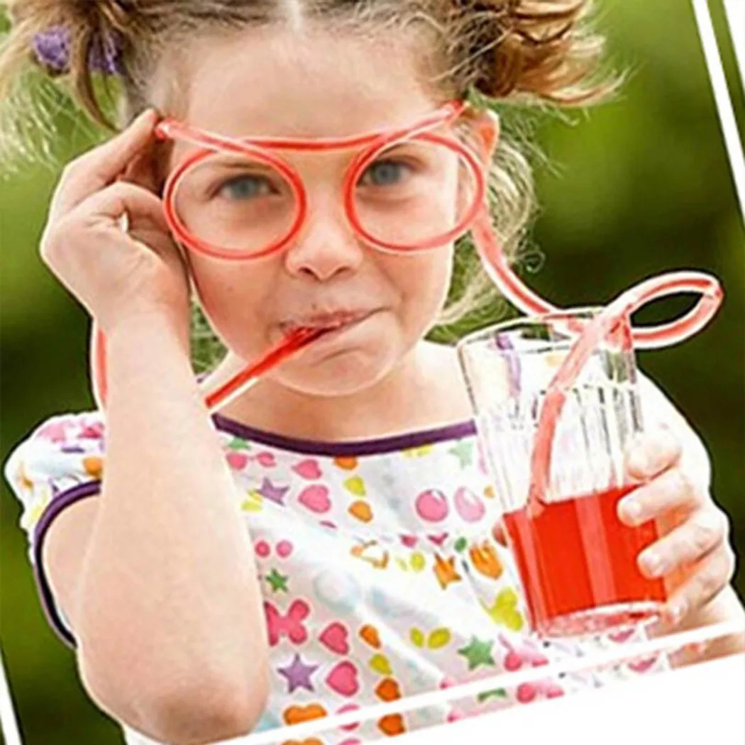 

Creative Glasses Funny Soft Glasses Straw Flexible Drinking Tube Birthday ChristAnd Beard Straws Crazy Funny Plastic Art Straws