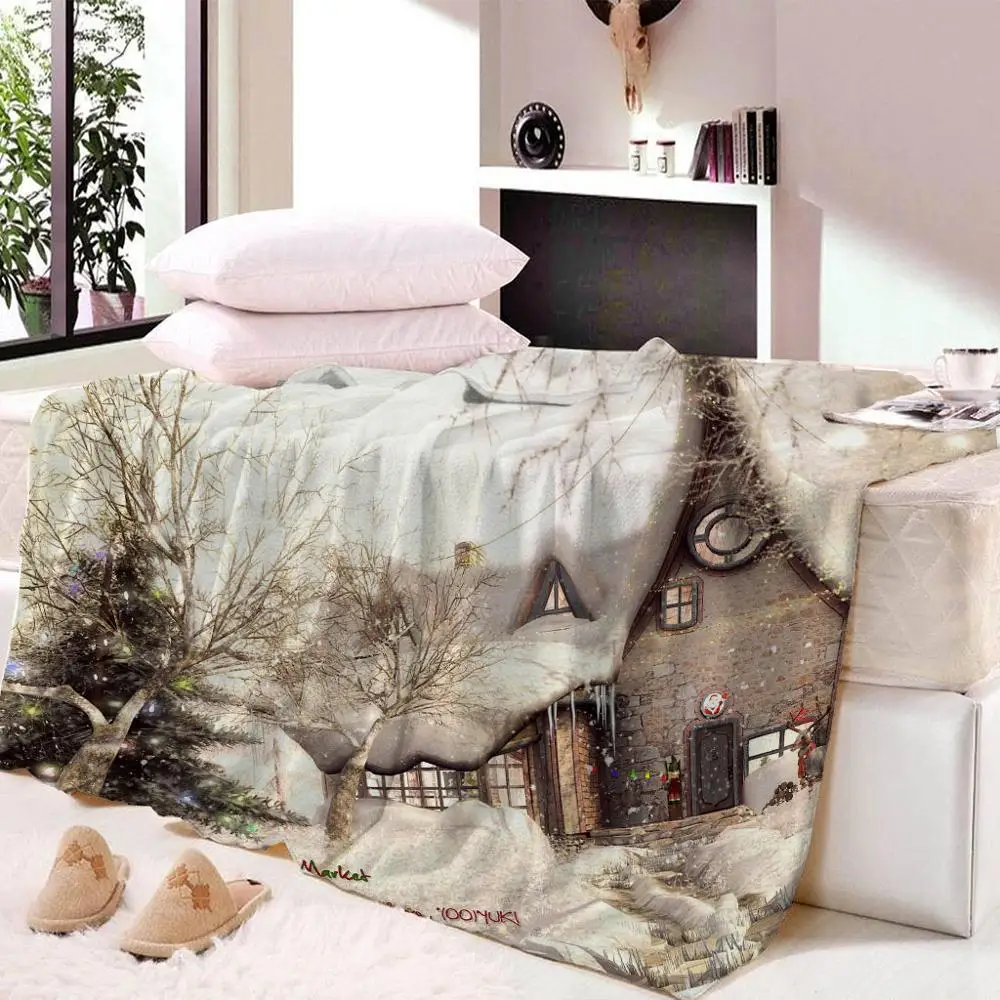 

3D Printed Rainbow Castle Art Throw Blanket Super Soft Travel Beach Towel Bedspread On Bed Sofa Home Textile Dropping Custom