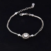1ct 6 5mm round moissanite 925 pure silver luxury bracelets moissanite bracelet for women female with certificate