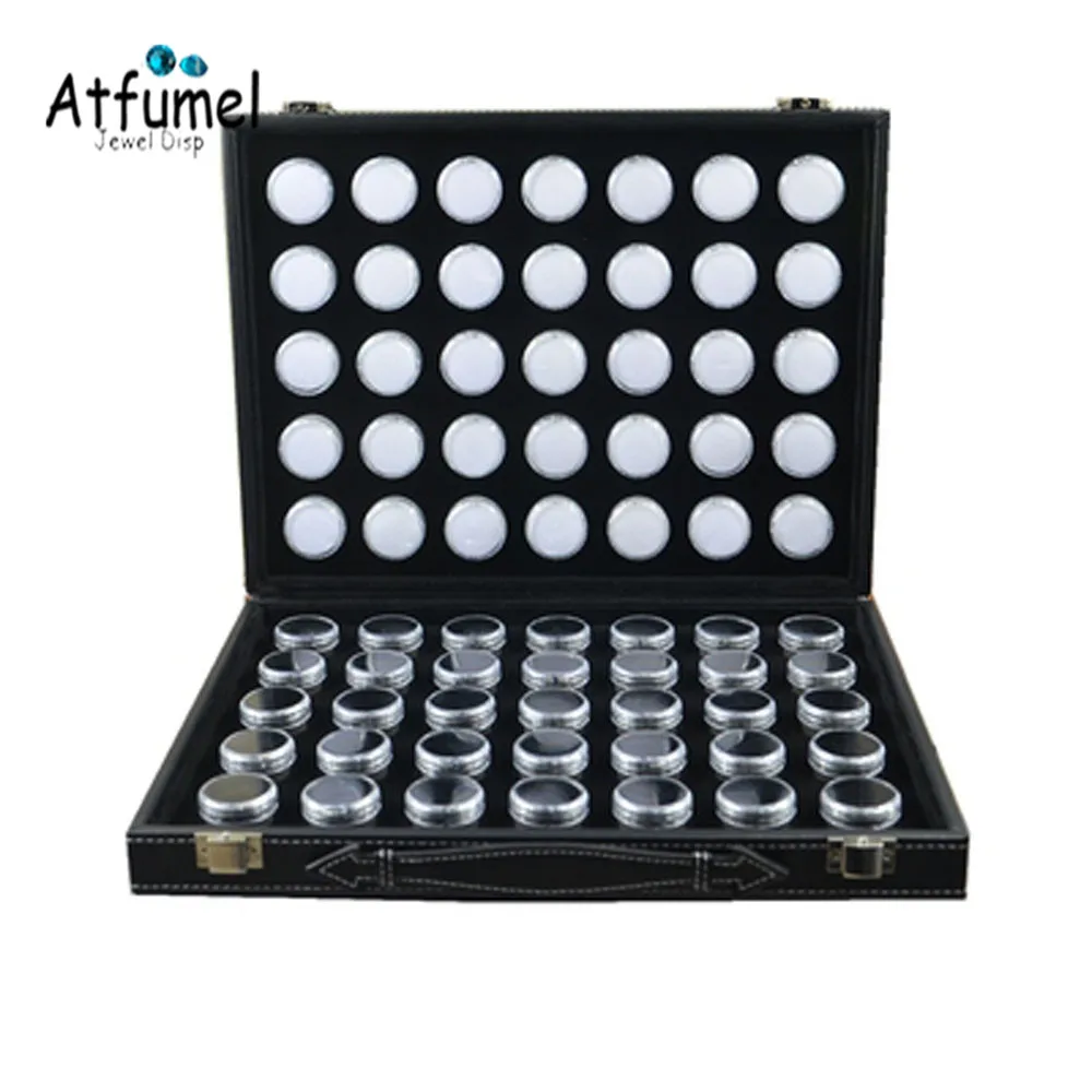 Скидка Заблокированный дорожный фотоальбом, 70 шт., круглый чехол для хранения драгоценных камней, свободная Бриллиантовая коробка для переноски ю...