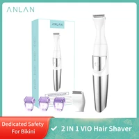 anlan 2 in 1 vio bikini shaver dedicated precision multifunctional electric hair trimmer safety painless hair remover for women