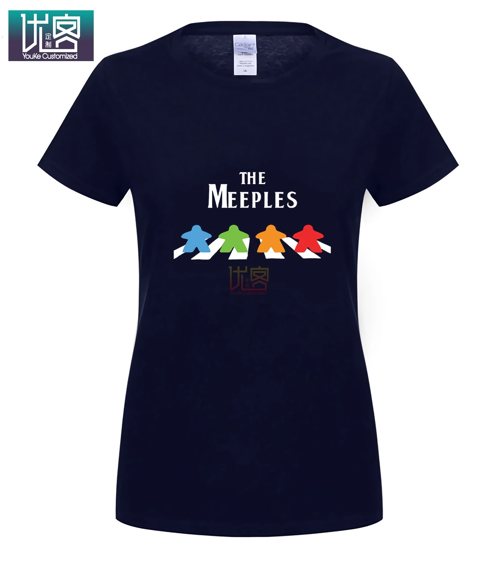 The Meeples, настольная игра, наркоман,, летняя мужская футболка с коротким рукавом, с круглым вырезом, хлопковые футболки, топы, Забавные футболки, хлопковые топы, футболка - Цвет: women navy